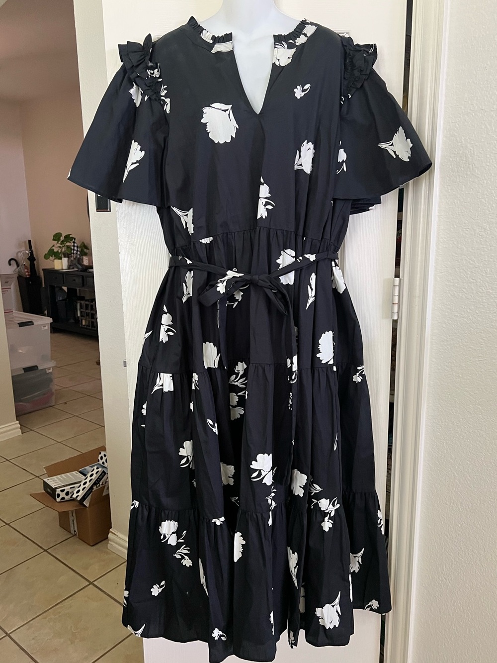 NWT Sugarlips Fleur Noir Escondido Tiered Shift Midi Dress Curve 2X - Picture 5 of 15